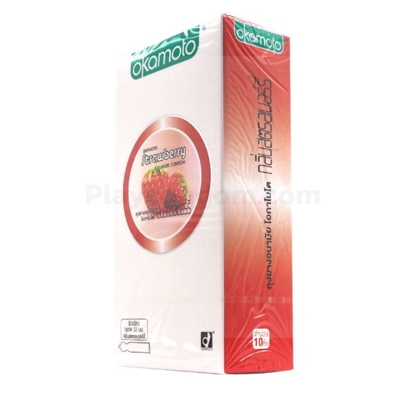 Okamoto Strawberry 1 กล่อง 10 ชิ้น